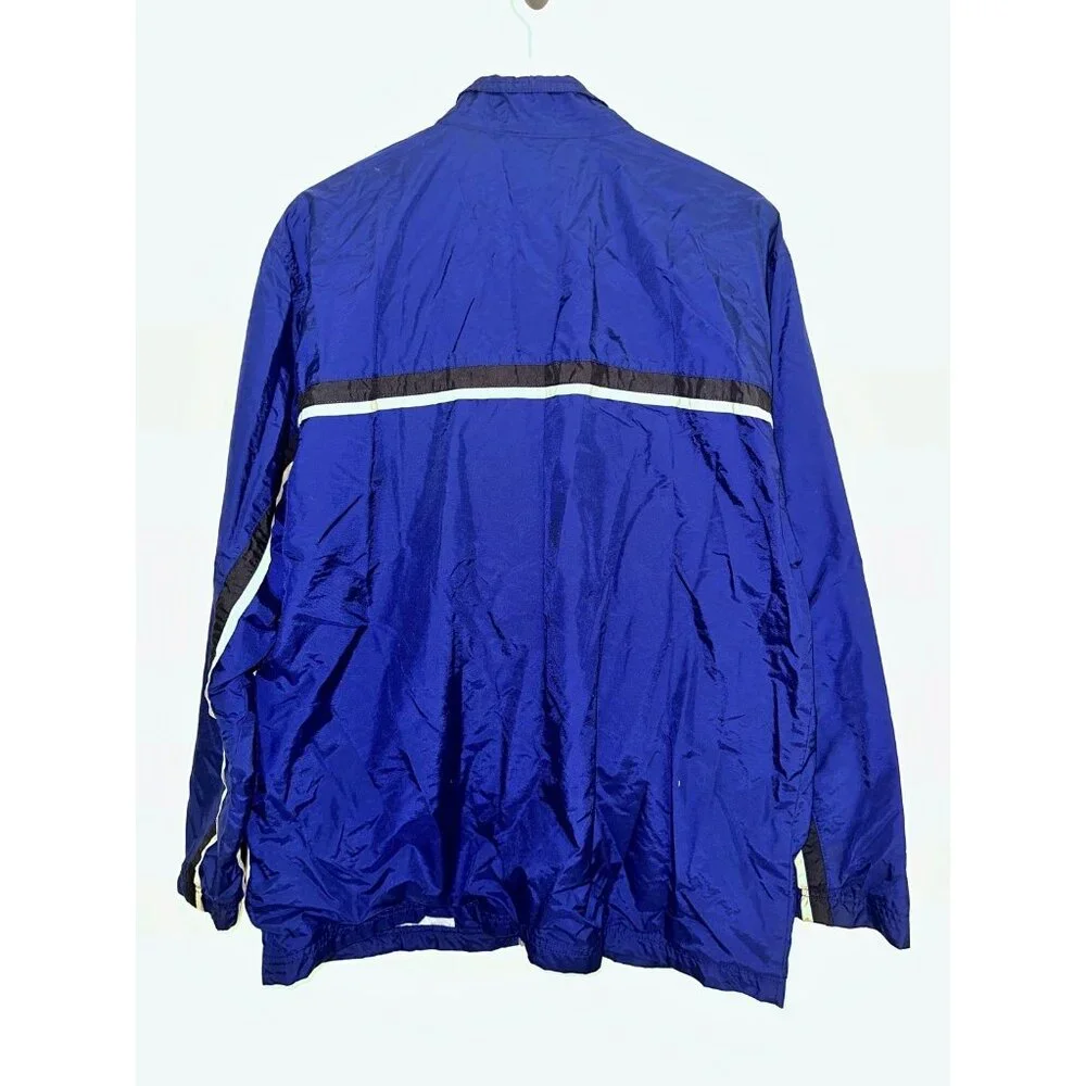 B5 Nike Full Zip Windbreaker Track Jacket Cotton Lined Men's‎ Large VTG 90s Blue